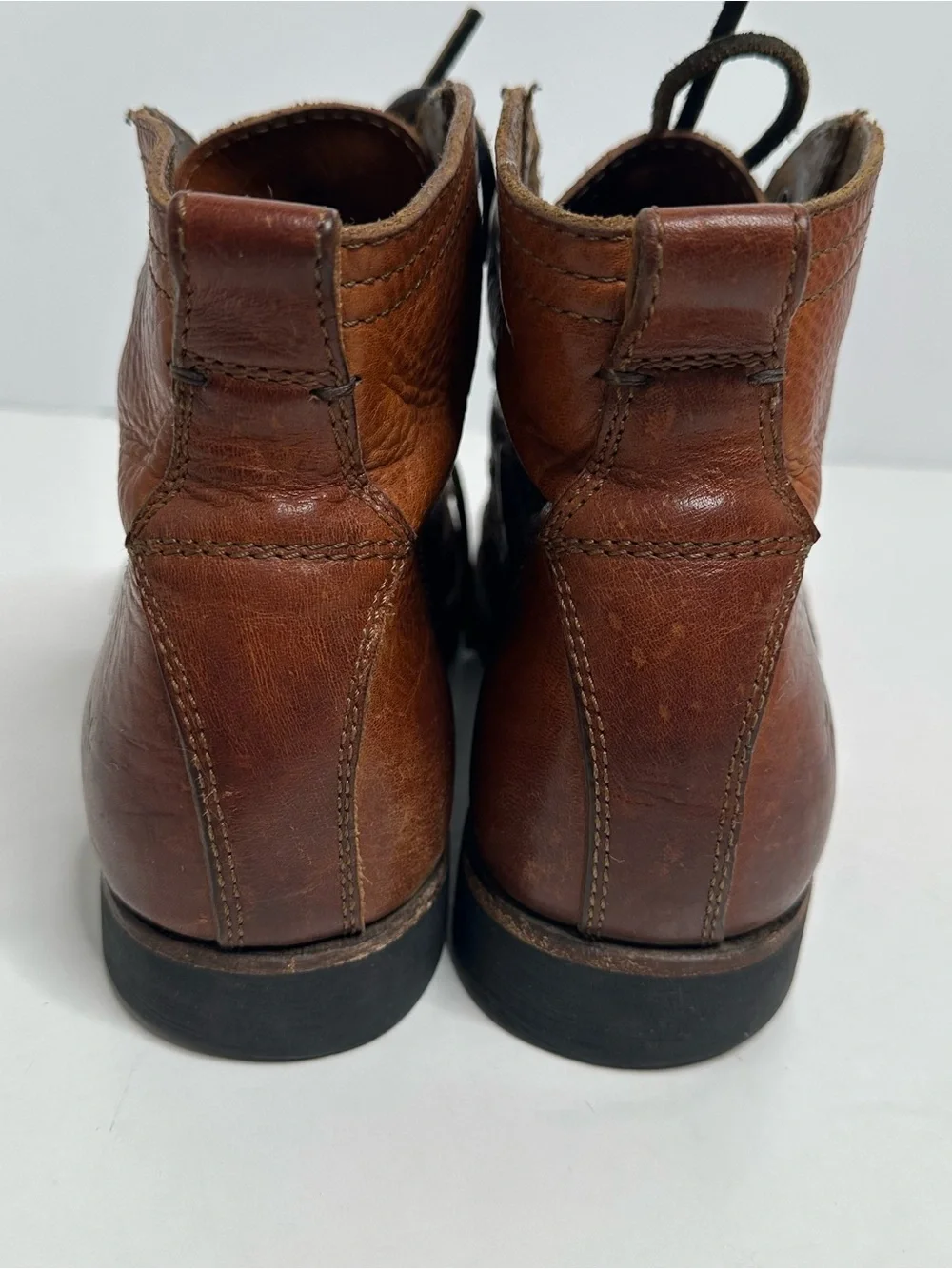 Frye Men’s Cognac Leather Lace Up Boots Size 10